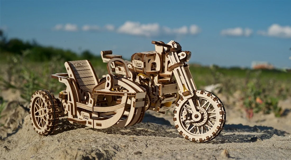 Ugears Scrambler UGR-10 With Sidecar - Image 3
