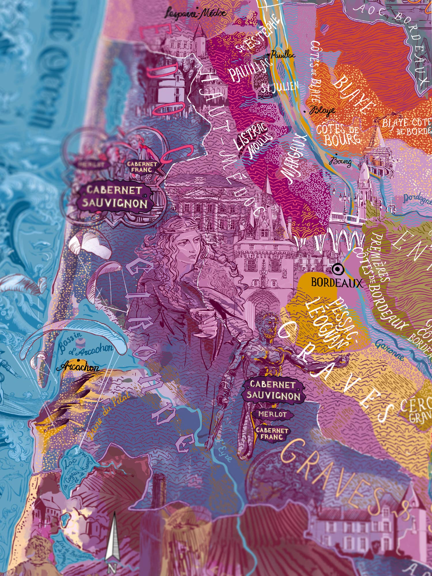 Water And Wines Bordeaux, Wine Puzzle, 1000 Palan Viini Palapeli - Image 2