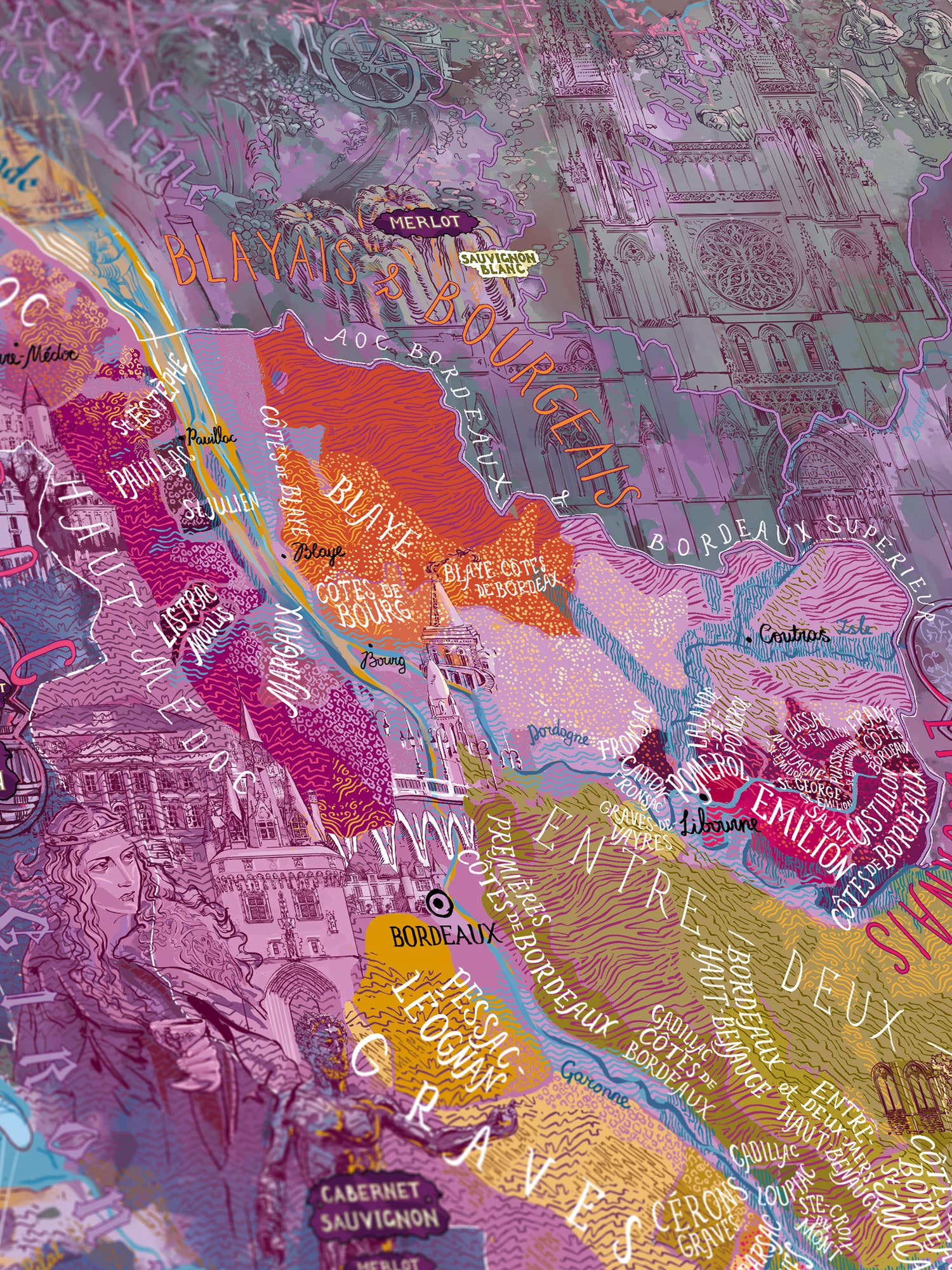 Water And Wines Bordeaux, Wine Puzzle, 1000 Palan Viini Palapeli - Image 5