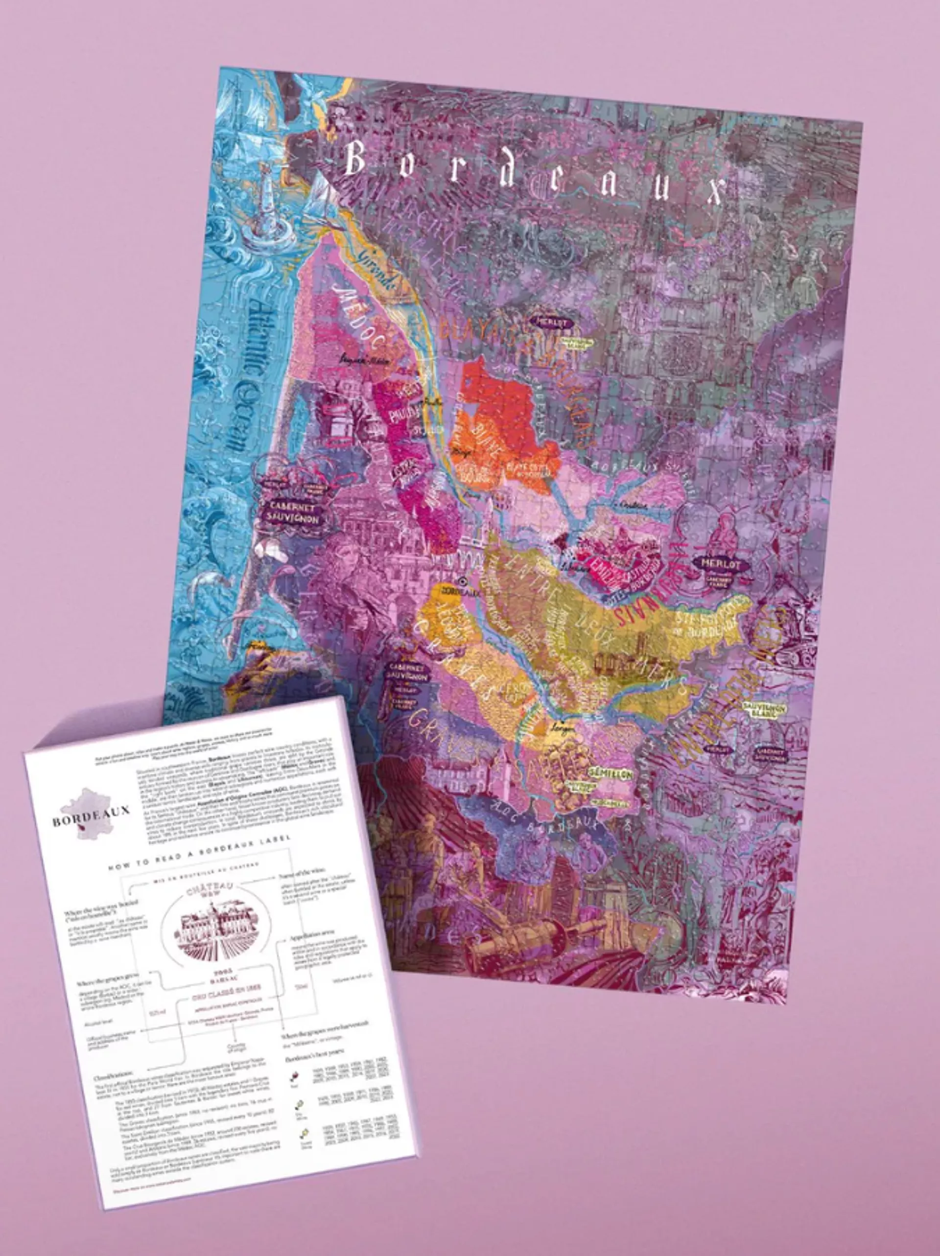 Water And Wines Bordeaux, Wine Puzzle, 1000 Palan Viini Palapeli - Image 6
