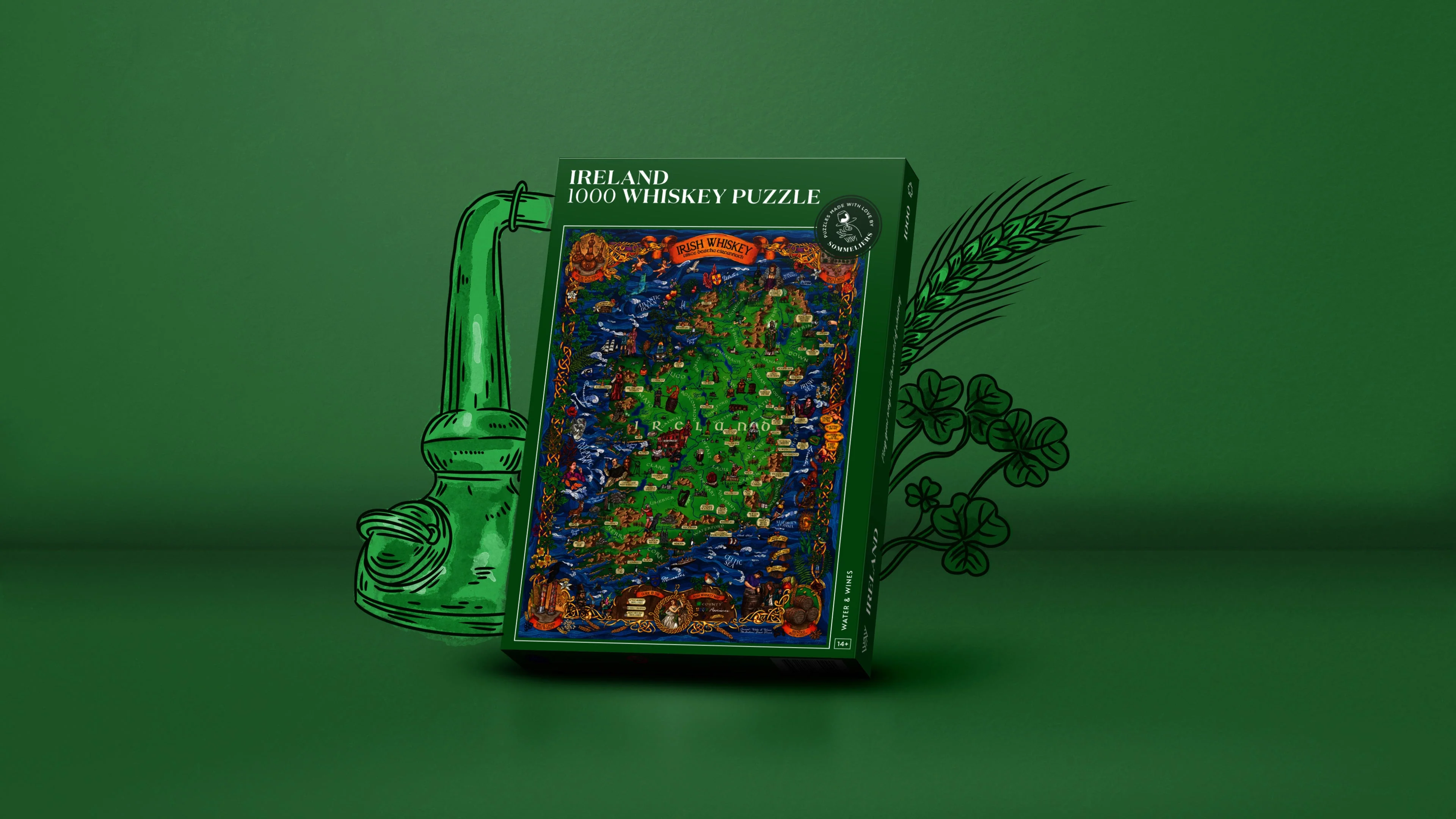 Water And Wines Ireland, Whiskey Puzzle, 1000 Palan Viski Palapeli