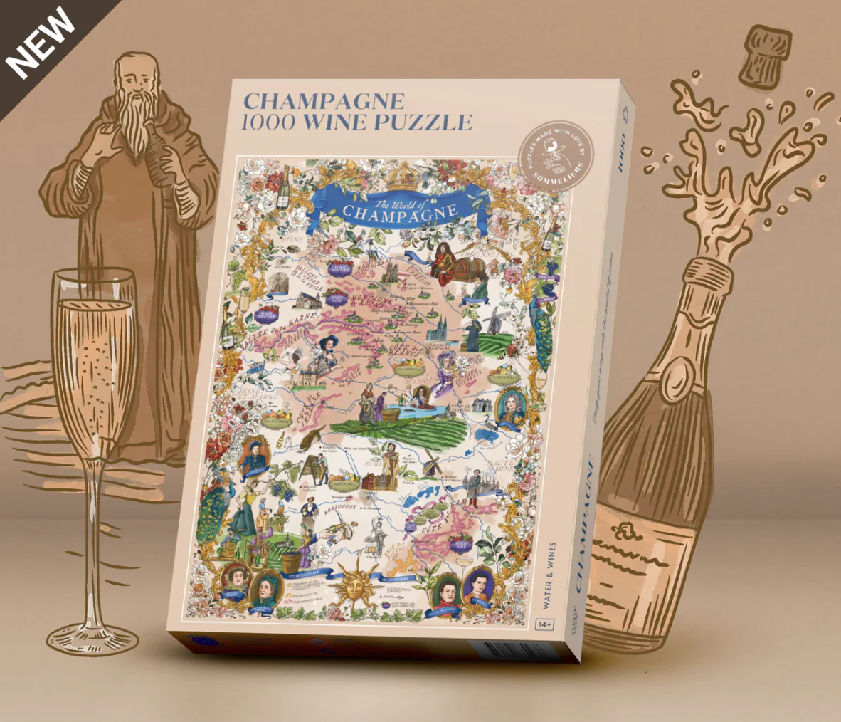 Water And Wines The World Of Champagne, 1000 Palan Samppanja Palapeli