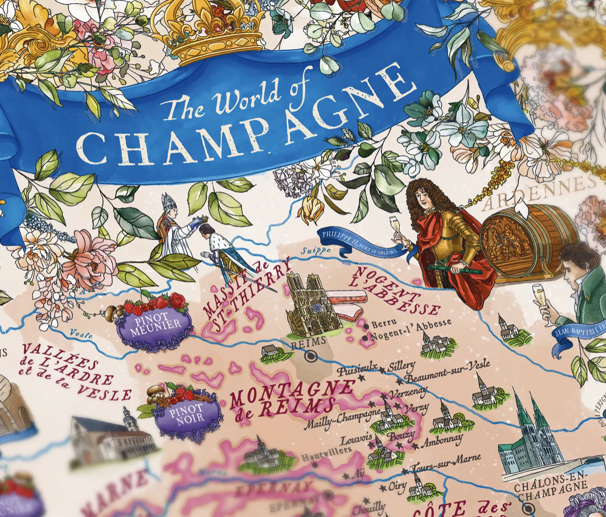 Water And Wines The World Of Champagne, 1000 Palan Samppanja Palapeli - Image 4